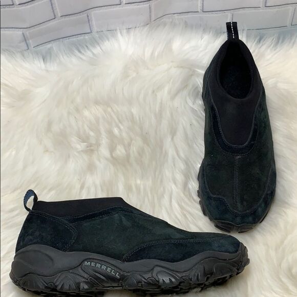 Merrell Yeti Black Suede Mocassins Sz 8 - Picture 1 of 7